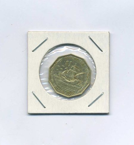 Белиз 1 доллар 2003 г. Парусник (каравелла, на которой Колумб отправился в Вест-Индию)
