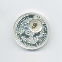 Ниуэ 2 доллара 2013 г. Золотая рыбка на удачу. Королева Елизавета II (1967 - 2024)
