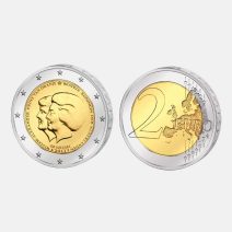Нидерланды 2 евро 2013 г. Коронация Короля Виллема-Александра. Королева Беатрикс и принц Виллем. Монетный двор Нидерланды