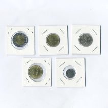 Ватикан. Набор 5 разменных монет 500, 200, 100, 50, 20, лир 1988-1989 гг.