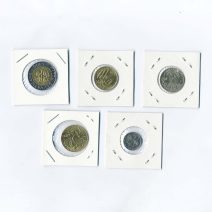 Ватикан. Набор 5 разменных монет 500, 200, 100, 50, 20, лир 1988-1989 гг.