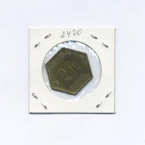 Бельгийское Конго 2 франка 1943 г. Слон. Правитель Леопольд III. Колония Бельгии. Монетный двор США, Филадельфия