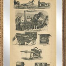 Литография. Иллюстрация "Молотилки". Российская Империя 1896 г.