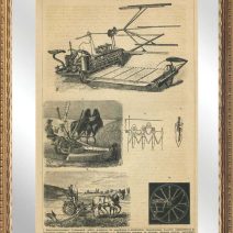 в багете д 2524 Литография. Иллюстрация "Жатвенныя машины". Российская Империя 1894 г.