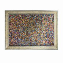 Репродукция дополненная живописными мазками "Гуляние по мосту через Золотой Рог в августе 2012 г. "