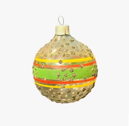 Игрушка елочная Шар с блестками. СССР 1960-1970 гг.