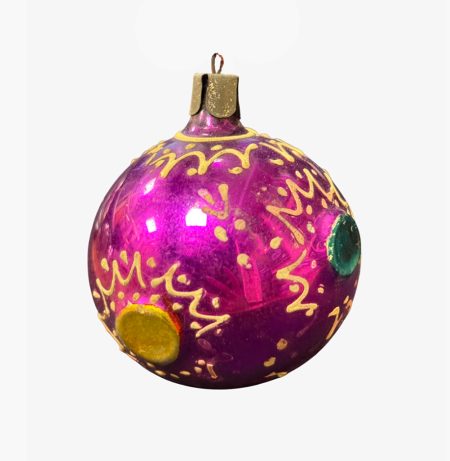 Игрушка елочная Шар флоксовый с росписью. СССР 1960-1970 гг.