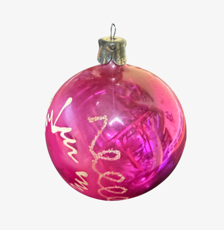 Игрушка елочная Шар розовый с мишурой. СССР 1970-е гг.