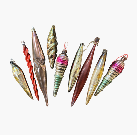 Игрушка елочная Сосулька цветная. СССР 1960-1970 гг.