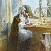 Солдатская жена. Неизвестный художник. СССР 1950-е гг.