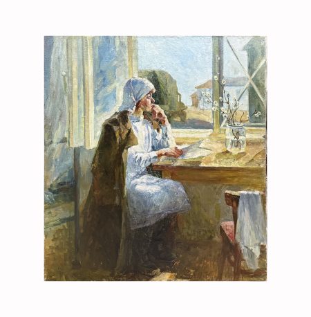 Солдатская жена. Неизвестный художник. СССР 1950-е гг.