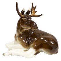 Лось молодой (лежит). Императорский фарфоровый завод (ИФЗ). Россия 2017 г.