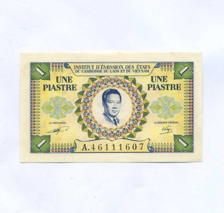 Французский Индокитай 1 пиастр ND (1953 г., сектор Вьетнам). Эмиссионный институт