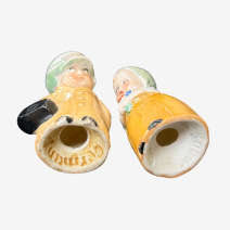 Солонка и перечница "Девочка с букетом и мальчик с портфелем". Германия 1930-е гг.