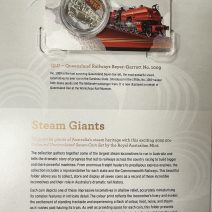 Австралия. Набор 7 монет: 50 центов 2025 г. "Паровозы-гиганты". Медно-никелевый сплав, цветная эмаль