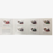 Австралия. Набор 7 монет: 50 центов 2025 г. "Паровозы-гиганты". Медно-никелевый сплав, цветная эмаль