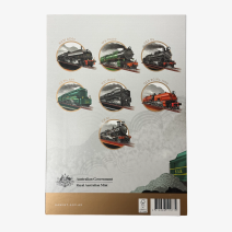 Австралия. Набор 7 монет: 50 центов 2025 г. "Паровозы-гиганты". Медно-никелевый сплав, цветная эмаль