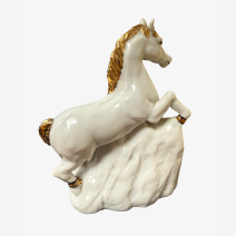 Лошадь белая с золотой гривой. Happy New Year, one of 2000 series. Mabroc, Pure Ceylon