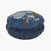 Шкатулка голубая Limoges с цветами. Франция, Лимож. Вторая половина XX в.