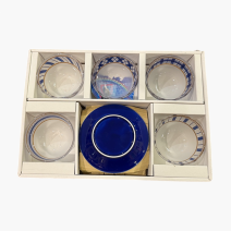 Набор из 5 стеклянных чаш с блюдцами Pierre Cardin. Япония, конец 1970-х – 1980-е гг.