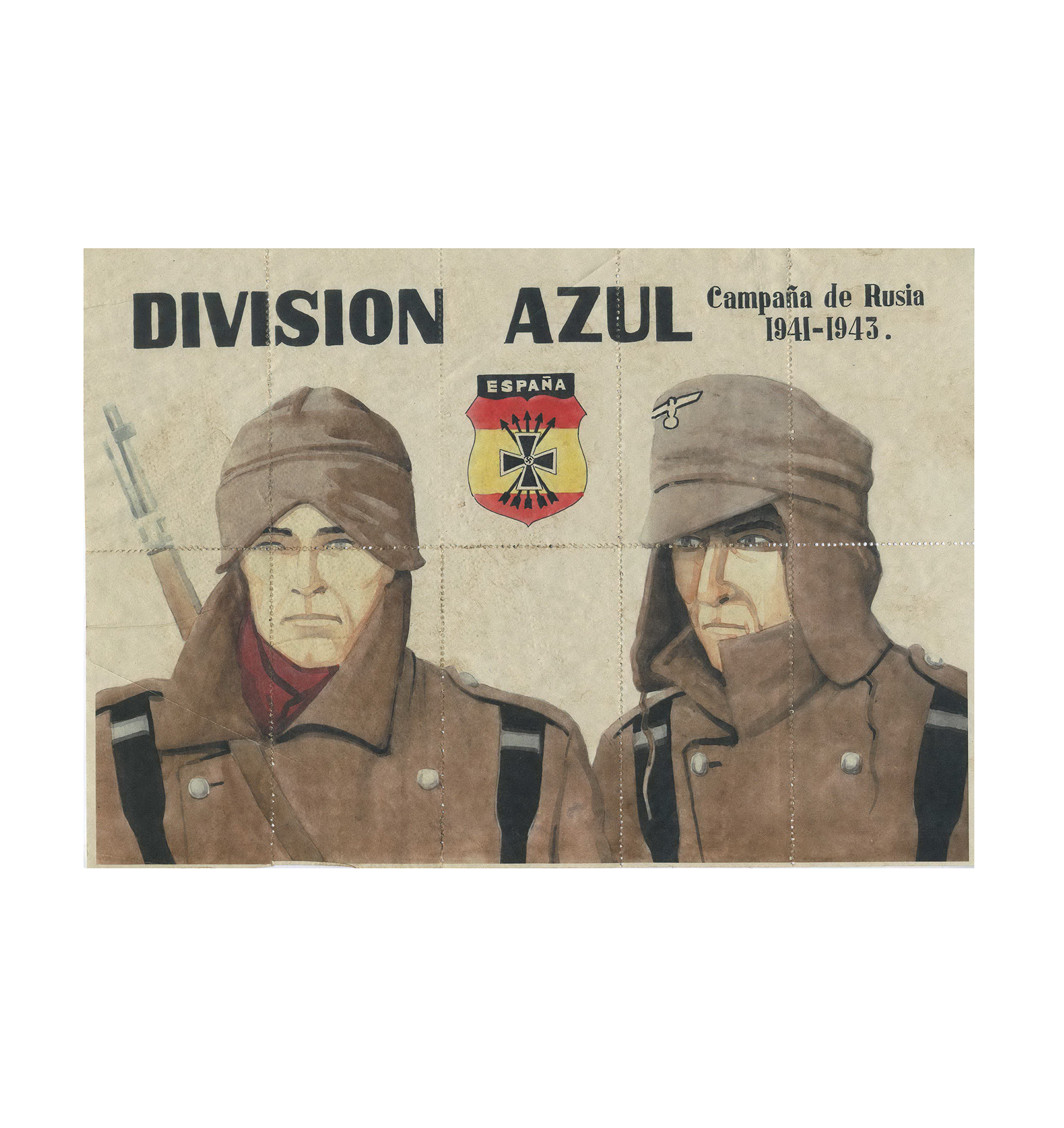 Лист купонов на 10 шт. на продукты «Division Azur. Campana de Rusia 1941-1943» / «Голубая дивизия». Испания 1941-1943 гг.