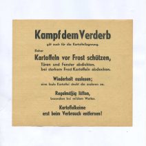 Купон «Kampf dem Verderb» на порцию картофеля и агитация по борьбе с его порчей. Германия 1944-1945 г.