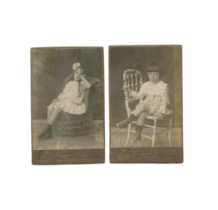 РИ. Квар Ф. Портреты брата и сестры (мальчика и девочки). Кронштадт. 1914 г. Ч/б. 6,5 х 10,5 см       Можно отдельно - по 2.200 руб за каждую!